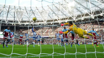 West Ham take on Brighton. (Photo by GLYN KIRK/AFP via Getty Images)