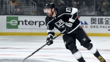 LOS ANGELES, CA - OCTOBER 13: Ilya Kovalchuk #17 of the Los Angeles Kings skates with the puck during the first period of the game against the Vegas Golden Knights at STAPLES Center on October 13, 2019 in Los Angeles, California. (Photo by Juan Ocampo/NHLI via Getty Images)