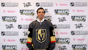 LAS VEGAS, NV - JUNE 21: Goaltender Marc-Andre Fleury poses in the press room after Fleury is taken by the Vegas Golden Knights in the expansion draft during the 2017 NHL Awards and Expansion Draft at T-Mobile Arena on June 21, 2017 in Las Vegas, Nevada. (Photo by Bruce Bennett/Getty Images)