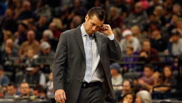 SACRAMENTO, CA - DECEMBER 10: Head coach Dave Joerger of the Sacramento Kings looks on during the game against the Toronto Raptors at Golden 1 Center on December 10, 2017 in Sacramento, California. NOTE TO USER: User expressly acknowledges and agrees that, by downloading and or using this photograph, User is consenting to the terms and conditions of the Getty Images License Agreement. (Photo by Lachlan Cunningham/Getty Images)