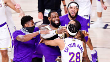 Former Duke basketball champ Quinn Cook celebrates a title with the Los Angeles Lakers (Photo by Douglas P. DeFelice/Getty Images)