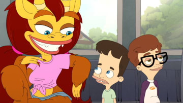 BIG MOUTH (L to R) Maya Rudolph as Connie the Hormone Monstress, Nick Kroll as Nick Birch and John Mulaney as Andrew Glouberman in episode 3 of BIG MOUTH. Cr. NETFLIX © 2020