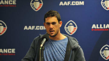 Auburn footballATLANTA, GEORGIA - MARCH 23: Aaron Murray #11 of the Atlanta Legends speaks with the media during a press conference after an Alliance of American Football game at Georgia State Stadium on March 23, 2019 in Atlanta, Georgia. (Photo by Logan Riely/AAF/Getty Images)