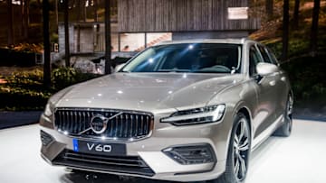 GENEVA, SWITZERLAND - MARCH 06: Volvo V 60 is displayed at the 88th Geneva International Motor Show on March 6, 2018 in Geneva, Switzerland. Global automakers are converging on the show as many seek to roll out viable, mass-production alternatives to the traditional combustion engine, especially in the form of electric cars. The Geneva auto show is also the premiere venue for luxury sports cars and imaginative prototypes. (Photo by Robert Hradil/Getty Images)
