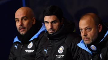 OXFORD, ENGLAND - DECEMBER 18: Mikel Arteta, Assistant Manager of Manchester City looks on during the Carabao Cup Quarter Final match between Oxford United and Manchester City at Kassam Stadium on December 18, 2019 in Oxford, England. (Photo by Justin Setterfield/Getty Images)