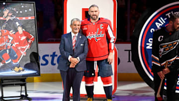 Alex Ovechkin, Ted Leonsis, Washington Capitals Mandatory Credit: Brad Mills-USA TODAY Sports