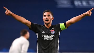 Houssem Aouar of Olympique Lyon (Photo by Franck Fife/Pool via Getty Images)