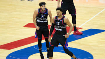 Tobias Harris, Seth Curry, Sixers Mandatory Credit: Bill Streicher-USA TODAY Sports