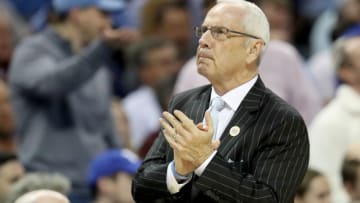 CHARLOTTE, NORTH CAROLINA - MARCH 15: Head coach Roy Williams of the North Carolina Tar Heels looks on against the Duke Blue Devils during their game in the semifinals of the 2019 Men's ACC Basketball Tournament at Spectrum Center on March 15, 2019 in Charlotte, North Carolina. (Photo by Streeter Lecka/Getty Images)