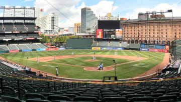 BALTIMORE, MD - AUGUST 02: General view during a baseball game between the Baltimore Orioles and the Tampa Bay Rays on August 2, 2020 at Oriole Park at Camden Yards in Baltimore, Maryland. (Photo by Mitchell Layton/Getty Images)