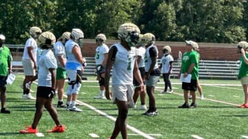 Buford safety KJ Bolden at practice on July 24, 2023.