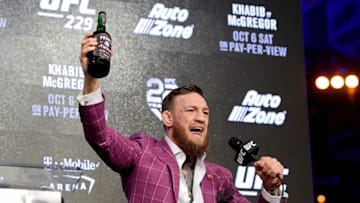 NEW YORK, NY - SEPTEMBER 20: Conor McGregor speaks to the media during the UFC 229 Press Conference at Radio City Music Hall on September 20, 2018 in New York City. (Photo by Steven Ryan/Getty Images)