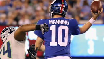 EAST RUTHERFORD, NJ - OCTOBER 22: Quarterbackc Eli Manning