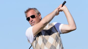 PEBBLE BEACH, CA - FEBRUARY 10: Actor Kevin Costner plays a shot during the first round of the AT&T Pebble Beach National Pro-Am at Monterey Peninsula Country Club on February 10, 2011 in Pebble Beach, California. (Photo by Stuart Franklin/Getty Images)