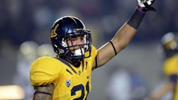 Oct 6, 2012; Berkeley, CA, USA; California Golden Bears wide receiver Keenan Allen (21) after scoring a touchdown during the second half against the UCLA Bruins at Memorial Stadium. Mandatory Credit: Bob Stanton-USA TODAY Sports