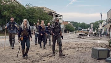 Khary Payton as Ezekiel, Melissa McBride as Carol Peletier, Cooper Andrews as Jerry - The Walking Dead _ Season 9, Episode 11 - Photo Credit: Gene Page/AMC