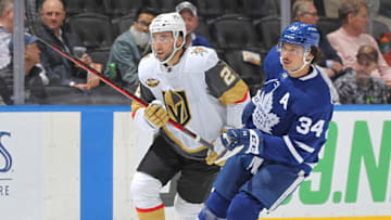 Michael Amadio for the Vegas Golden Knights.(Photo by Claus Andersen/Getty Images)