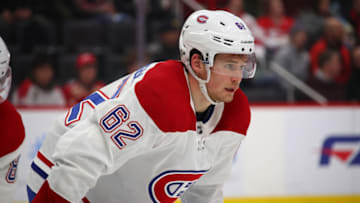 DETROIT, MICHIGAN - JANUARY 07: Artturi Lehkonen #62 of the Montreal Canadiens skates against the Detroit Red Wings at Little Caesars Arena on January 07, 2020 in Detroit, Michigan. (Photo by Gregory Shamus/Getty Images)