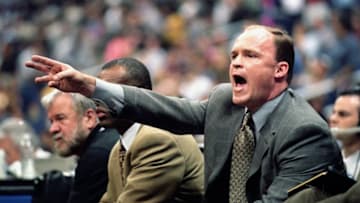 25 Apr 2000: Head Coach Scott Skiles of the Phoenix Suns yells from the bench during the NBA Western Conference Playoffs Round One Game against the San Antonio Spurs at The Alomodome in San Antonio, Texas. The Spurs defeated the Suns 85-70. Mandatory Credit: Ronald Martinez /Allsport