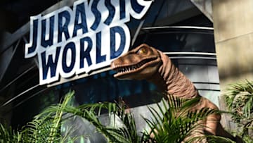 NEW YORK, NY - OCTOBER 10: The Raptor at the Jurassic World Gates at New York Comic Con in celebration of the upcoming Blu-ray and DVD release at Jacob Javits Center on October 10, 2015 in New York City. (Photo by Ilya S. Savenok/Getty Images for Universal Pictures Home Entertainment)