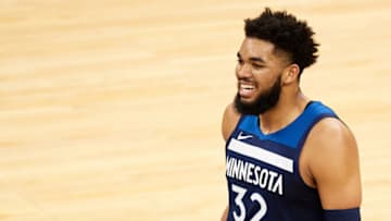 Karl-Anthony Towns of the Minnesota Timberwolves. (Photo by Hannah Foslien/Getty Images)