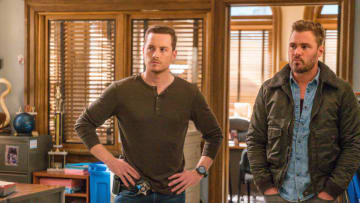 CHICAGO P.D. -- "Tender Age" Episode 803 -- Pictured: (l-r) Jesse Lee Soffer as Jay Halstead, Patrick John Flueger as Adam Ruzek -- (Photo by: Matt Dinerstein/NBC)