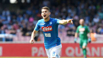 NAPLES, ITALY - MAY 06: Jorginho of SSC Napoli in action during the serie A match between SSC Napoli and Torino FC at Stadio San Paolo on May 6, 2018 in Naples, Italy. (Photo by Francesco Pecoraro/Getty Images)