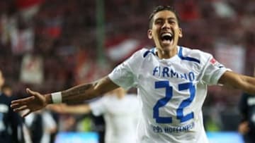 Firmino celebrates for Hoffenheim (via Liverpool FC Facebook)