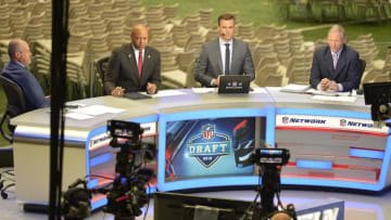 The NFL Network broadcasting from the floor of AT