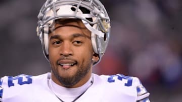 Nov 23, 2014; East Rutherford, NJ, USA; Dallas Cowboys cornerback Orlando Scandrick (32) before the game against the New York Giants at MetLife Stadium. Mandatory Credit: Robert Deutsch-USA TODAY Sports