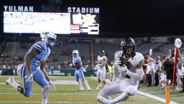 NEW ORLEANS, LA - AUGUST 30: Alex Bachman #1 of the Wake Forest Demon Deacons scores a touchdown during the second half against the Tulane Green Wave on August 30, 2018 in New Orleans, Louisiana. (Photo by Jonathan Bachman/Getty Images)