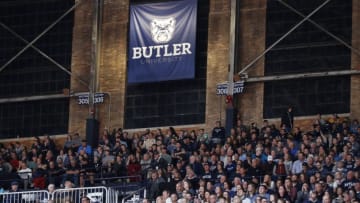 INDIANAPOLIS, IN - JANUARY 22: General view of a team banner hanging above the seats during the game between the Butler Bulldogs and Villanova Wildcats at Hinkle Fieldhouse on January 22, 2019 in Indianapolis, Indiana. Villanova won 80-72. (Photo by Joe Robbins/Getty Images)
