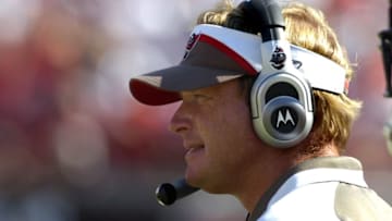 TAMPA, FL - OCTOBER 14: Coach Jon Gruden of the Tampa Bay Buccaneers watches play against the Tennessee Titans at Raymond James Stadium on October 14, 2007 in Tampa, Florida. The Bucs won 13-10.(Photo by Al Messerschmidt/Getty Images)