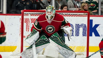 Dec 20, 2016; Saint Paul, MN, USA; Minnesota Wild goalie Devan Dubnyk (40) against the Colorado Avalanche at Xcel Energy Center. The Wild defeated the Avalanche 2-0. Mandatory Credit: Brace Hemmelgarn-USA TODAY Sports
