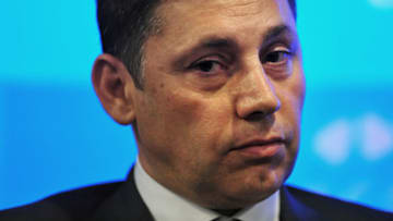 (FILES) In this file picture taken on October 10, 2013 Italian banker and Executive Chairman of Southampton Football Club, Nicola Cortese, addresses delegates at the Leaders Sport Summit in west London. Nicola Cortese has resigned as non-executive chairman of Southampton, the Premier League club announced on January 15, 2014. Saints said club owner Katharina Liebherr would take over Cortese's post while the club looked to appoint a chief executive. AFP PHOTO / CARL COURT (Photo credit should read CARL COURT/AFP via Getty Images)