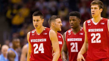 Dec 10, 2016; Milwaukee, WI, USA; Wisconsin Badgers guard Bronson Koenig (24) during the game against the Marquette Golden Eagles at BMO Harris Bradley Center. Wisconsin won 93-84. Mandatory Credit: Jeff Hanisch-USA TODAY Sports