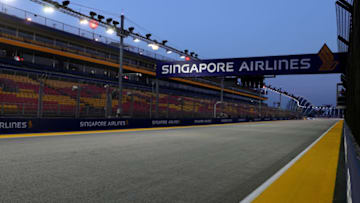 SINGAPORE - SEPTEMBER 14: A general view of the start finish straight during previews ahead of the Formula One Grand Prix of Singapore at Marina Bay Street Circuit on September 14, 2017 in Singapore. (Photo by Lars Baron/Getty Images)