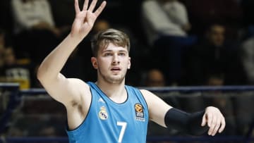 BELGRADE, SERBIA - MARCH 30: Luka Doncic of Real Madrid reacts during the 2017/2018 Turkish Airlines EuroLeague Regular Season game between Crvena Zvezda mts Belgrade and Real Madrid at Aleksandar Nikolic Hall on March 30, 2018 in Belgrade, Serbia. (Photo by Srdjan Stevanovic/Getty Images)