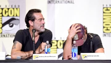SAN DIEGO, CA - JULY 22: Actors Jeffrey Dean Morgan (L) and Andrew Lincoln attend AMC's 'The Walking Dead' panel during Comic-Con International 2016 at San Diego Convention Center on July 22, 2016 in San Diego, California. (Photo by Kevin Winter/Getty Images)