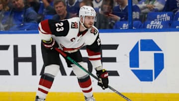 TAMPA, FL - JANUARY 09: Arizona Coyotes defenseman Oliver Ekman-Larsson (23) during the NHL game between the Arizona Coyotes and Tampa Bay Lightning on January 09, 2020 at Amalie Arena in Tampa, FL. (Photo by Mark LoMoglio/Icon Sportswire via Getty Images)
