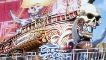 18 Oct 1998: General view of pirate ship decor at the stadium during the game between the Carolina Panthers and the Tampa Bay Buccaneers at the Raymond James Stadium in Tampa Bay, Florida. The Buccaneers defeated the Panthers 16-13. Mandatory Credit: Scott Halleran /Allsport