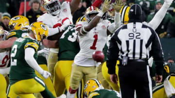 Green Bay Packers kicker Mason Crosby (2) has his field goal attempt blocked during the second quarter of the NFC divisional playoff round game against the San Francisco 49ers Saturday, Jan. 22, 2022 at Lambeau Field in Green Bay, Wis.Mjs Packers23 3 Jpg Packers23