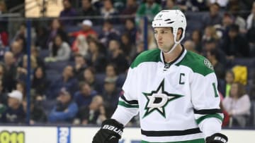Dec 29, 2015; Columbus, OH, USA; Dallas Stars left wing Jamie Benn (14) against the Columbus Blue Jackets at Nationwide Arena. The Jackets won 6-3. Mandatory Credit: Aaron Doster-USA TODAY Sports