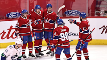Mar 19, 2021; Montreal, Quebec, CAN; Montreal Canadiens. Mandatory Credit: Jean-Yves Ahern-USA TODAY Sports