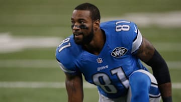 DETROIT, MI - NOVEMBER 27: Calvin Johnson #81 of the Detroit Lions participates in pre game game warm ups prior to playing the Chicago Bears at Ford Field on November 27, 2014 in Detroit, Michigan. (Photo by Gregory Shamus/Getty Images)