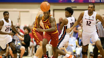LAHAINA, HI - NOVEMBER 20: Terrence Lewis #24 of the Iowa State Cyclones makes a break for a loose ball during the second half of the game against the Illinois Fighting Illini at the Lahaina Civic Center on November 20, 2018 in Lahaina, Hawaii. (Photo by Darryl Oumi/Getty Images)