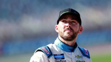 CHARLOTTE, NC - MAY 17: Ross Chastain, driver of the #45 TruNorth/Paul Jr. Designs Chevrolet, stands on pit road during qualifying for the NASCAR Gander Outdoors Truck Series North Carolina Education Lottery 200 at Charlotte Motor Speedway on May 17, 2019 in Charlotte, North Carolina. (Photo by Sean Gardner/Getty Images)