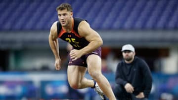 INDIANAPOLIS, IN - MARCH 03: Defensive lineman Nick Bosa of Ohio State works out during day four of the NFL Combine at Lucas Oil Stadium on March 3, 2019 in Indianapolis, Indiana. (Photo by Joe Robbins/Getty Images)