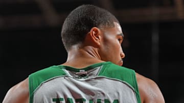 LAS VEGAS, NV - JULY 9: A close up view of the jersey of Jayson Tatum