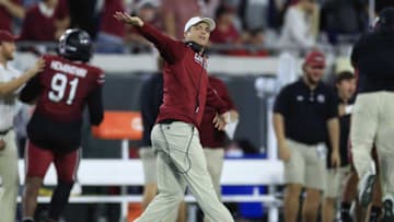 South Carolina football Head Coach Shane Beamer and his team continue to be doubted despite improving every season. [Corey Perrine/Florida Times-Union]
